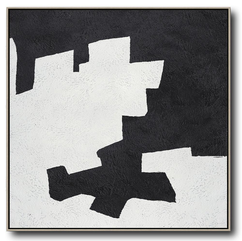 Minimal Black and White Painting #MN118A - Click Image to Close